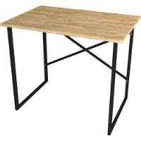 En.casa Bureau Tjeldsund Table d'ordinateur Table de bureau 74 x 90 x 60 cm Table de travail Structure métallique Table d'ordinateur portable Chêne