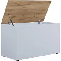 VCM Coffre de siège en bois Banc Coffre Caisse de rangement Ottomane Bendola