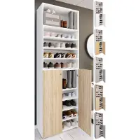 VCM XL bois Grande armoire à chaussures Étagère à chaussures Grande botte Meuble d'entrée Lona 10 compartiments