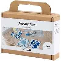 Creativ Company Mini Hobbies Set Décoration Sous-verres en Porcelaine Bleu