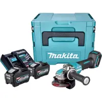 Makita GA 047 GT201 Meuleuse d'angle sans fil 40 V max. 125 mm X-LOCK Brushless + 2x batterie 5,0 Ah + chargeur + Makpac