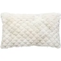 Atmosphera Coussin Jacquard Adriel en fausse fourrure 38 x 58 cm