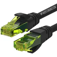 Wp Europe WP WPC-PAT-6AU005BL Câble réseau noir, vert 0,5 m Cat6a U/UTP (UTP)