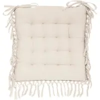 Atmosphera Galette de chaise en macramé coton ivoire 40x40 cm