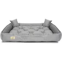 AIO Factory Lit pour chien, parc, 115x95 cm, velours gris