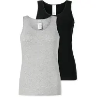Schiesser Maillot de corps ' Modern Multipacks ' gris chiné / noir