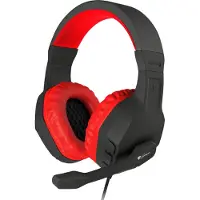 Natec Genesis Argon 200 - Micro-casque - circum-aural - filaire - jack 3,5mm - rouge