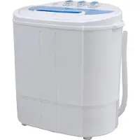 Lowander Machine à laver Lowander - Mini machine à laver - lave-linge de camping - 5kg essorage et double tambour - Etudiants - Voyage