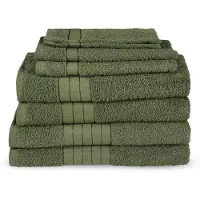 Good Morning Ensemble de 8 Serviettes - Vert - Coton