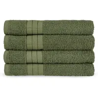 Good Morning Serviettes set de 4 "Uni" - Vert - (50x100 cm) - Coton