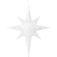 Beliani Décor suspendu en métal blanc avec lumières LED en forme d'étoile en coton pour l'intérieur et l'extérieur Noël