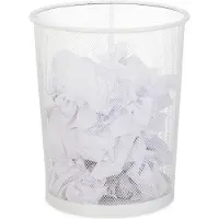 Relaxdays Corbeille papier, Poubelle, Blanc