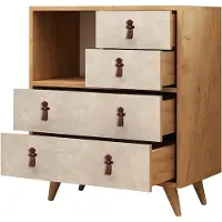 Skye Decor , Witlof- WitlofMDD, couleur chêne, blanc, commodes, 88,6 x 70 x 40 cm, panneau de particules 100 % mélaminé