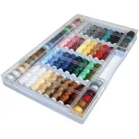 24.Se Kit d'assortiment de fils à coudre, Fil + laine, Multicolore