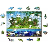 WoodenCity WOODEN CITY Puzzle en bois Exotic Treasure Island 2in1, 200 pièces ECO (200 pièces)