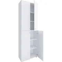 VCM XL bois Grande armoire à chaussures Étagère à chaussures Grande botte Meuble d'entrée Lona 6 compartiments Portes battantes