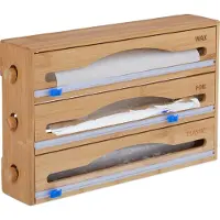 Relaxdays Distributeur de film, Distributeur d'essuie-tout, Marron
