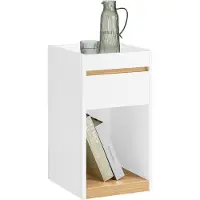 SoBuy Table de chevet avec tiroir - Table d'appoint pour canapé - Blanc, 30x35x55cm, FBT137-W - pour salon, chambre à coucher, bureau