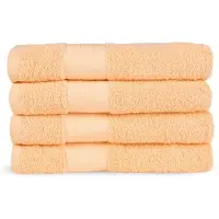 Good Morning Set de 4 serviettes "Uni" - Corail - (50x100 cm) - Coton