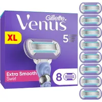 Gillette Venus Extra Smooth Swirl, Femmes, , Vinus Smooth, Bleu, Blanc, 8 pièces