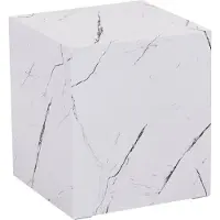 En.casa Table d'appoint 'Ellelu' cube 45 x 40 x 40 cm MDF imitation marbre blanc