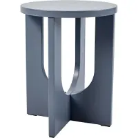 En.casa Table d'appoint 'Kysdajore' ronde MDF 50 x Ø40 cm gris-bleu