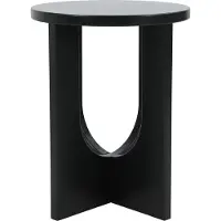 En.casa Table d'appoint 'Kysdajore' ronde MDF 50 x Ø40 cm noir