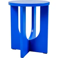 En.casa Table d'appoint 'Kysdajore' ronde MDF 50 x Ø40 cm bleu royal