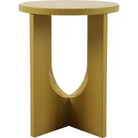 En.casa Table d'appoint 'Kysdajore' ronde MDF 50 x Ø40 cm jaune moutarde