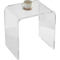 Vevor Table d'Appoint en Forme de C 415x305x460 mm Bout de Canapé en Acrylique Table Basse Capacité de Charge Max. 25 kg Table de Chevet pour Affaires à Portée de Main Salon Chambre Balcon Transparent