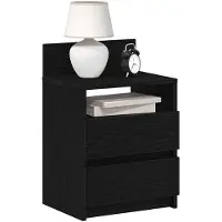vidaXL Tables de chevet (lot de 2) avec 2 tiroirs noires 40 x 33 x 60 cm