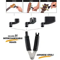 Ortega OSWC-3H Noir Manivelle enrouleur de cordes pour guitare
