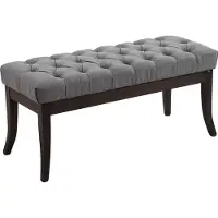 CLP Banquette Avec Pieds En Bois Assise En Tissu Gris