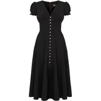 Hell Bunny Robe mi-longue Rockabilly de - Jinx Dress - XS - 4XL - pour Femme - noir - Taille S