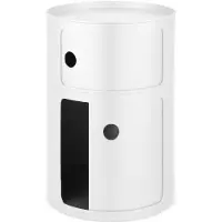 Kartell Componibili Classic Big Round Unité de Rangement 1 high + 1 low element | White