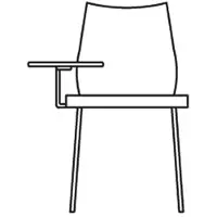 Kartell Maui Fauteuil Avec Tablette Gauche - Set de 2 Anthracite