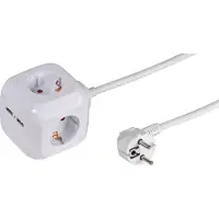 Vivanco Cube 4 Outlets+2 Usb-a Power Extension Cord Blanc One Size / EU Plug 220V