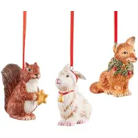 Villeroy & Boch Pendentif de Noël animaux de la forêt lot de 3