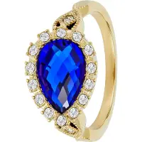 Victoria Hyde Bague ' Water drop ' bleu / or