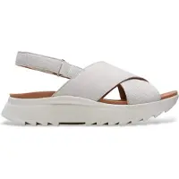 Clarks pour femme. 26171949 Sandales en cuir DashLite Wish blanc (36), 3 à 5 cm, Velcro, Casuel