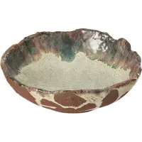 J-Line Plateau decoratif naga ceramique rouille marron medium
