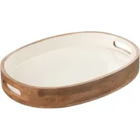 J-Line Plateau kos bois brun/blanc