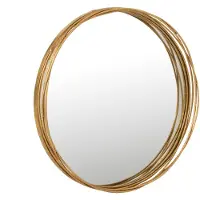 J-Line Miroir aurora rond metal/verre or small