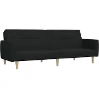 vidaXL Canapé-lit à 2 places noir tissu