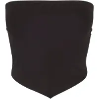 Urban Classics Top de - Ladies Knotted Bandeau Top - XS - S - pour Femme - noir - Taille XS