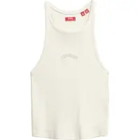 Superdry Femme Débardeur à dos Nageur et Logo Essential Blanc Taille: 36