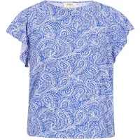 Usha Chemisier bleu / blanc cassé