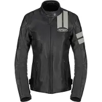 Spidi Blouson de moto en cuir Roar, pour femmes, noir/gris clair, taille 46
