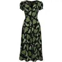 Hell Bunny Robe longue de - Gaia Dress - XS - 4XL - pour Femme - noir/vert - Taille S