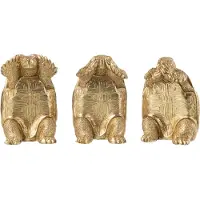 Jolipa statuettes et figurines Ensemble de 3 figurines tortues dorées homme - Doré - Unique